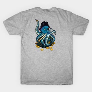 "Pirate Octopus with his Treasure" T-Shirt